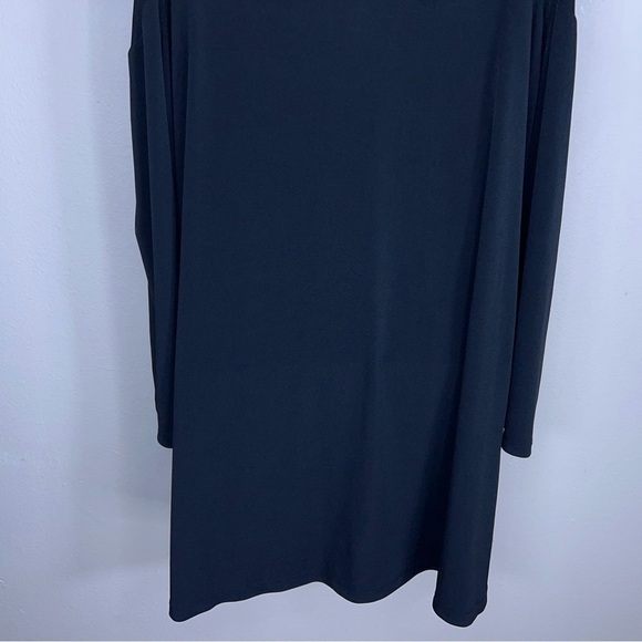 SIZE 22/24 WOMAN WITHIN BLACK STRETCH BLOUSE GOTH CUTOUT ACCENT PLUS - Picture 9 of 12